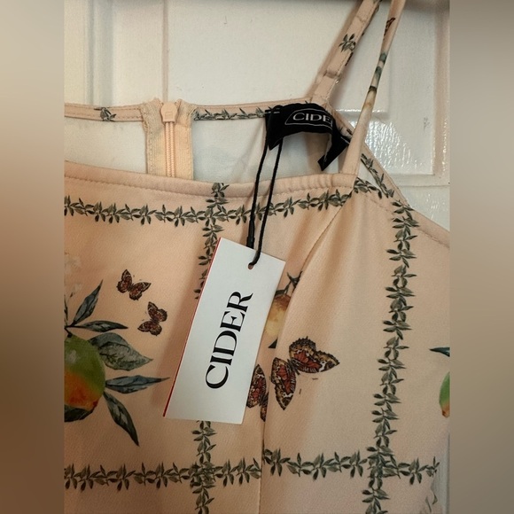 NWT CIDER BUTTERFLY & FRUIT PATTERN RUFFLE LAYER CAMI DRESS - Size Small SKU:363 - Picture 8 of 9